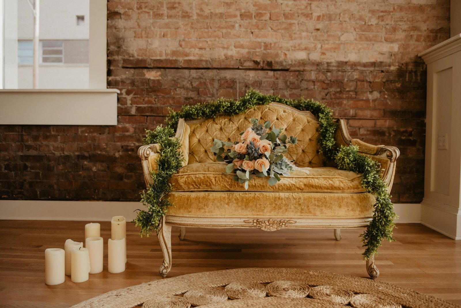 Photo of a cozy meditation nook with cushions, candles, and plants