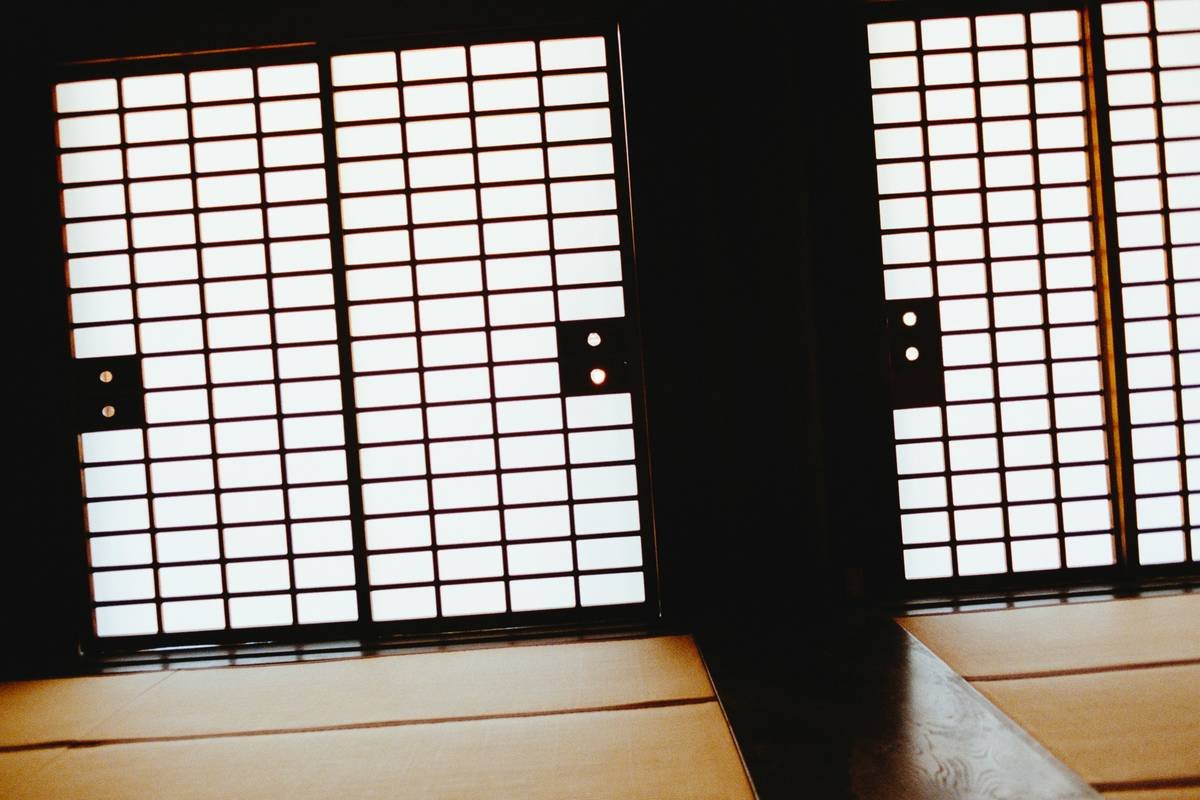 Cozy meditation space setup with plants and lighting