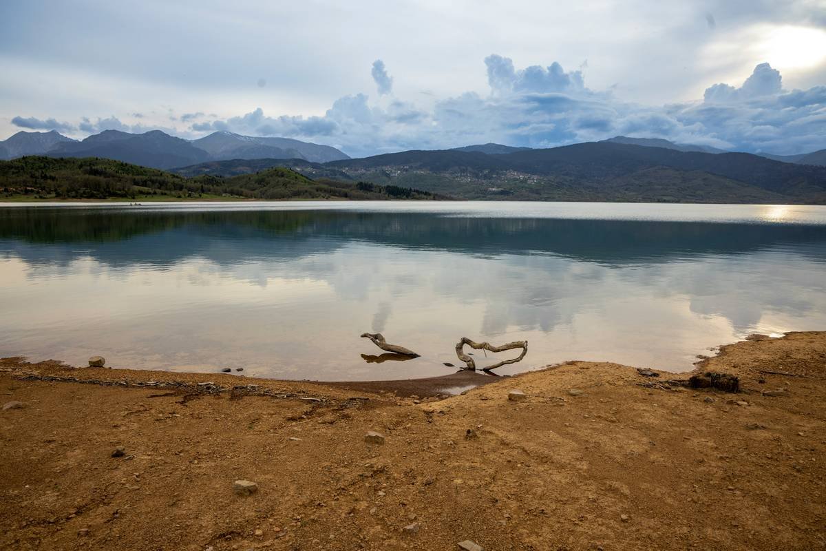 Illustration of someone practicing grounding techniques outdoors